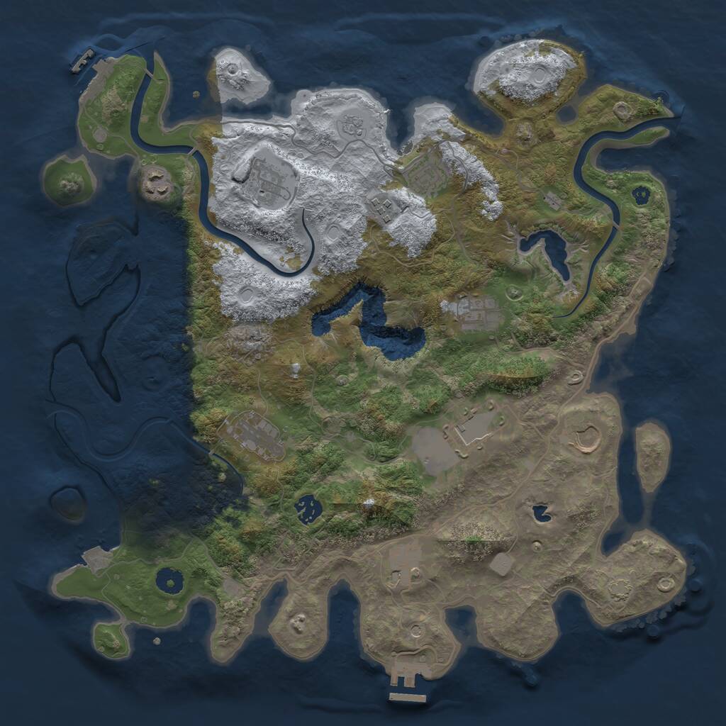 Rust Map: Procedural Map, Size: 4000, Seed: 1014, 16 Monuments