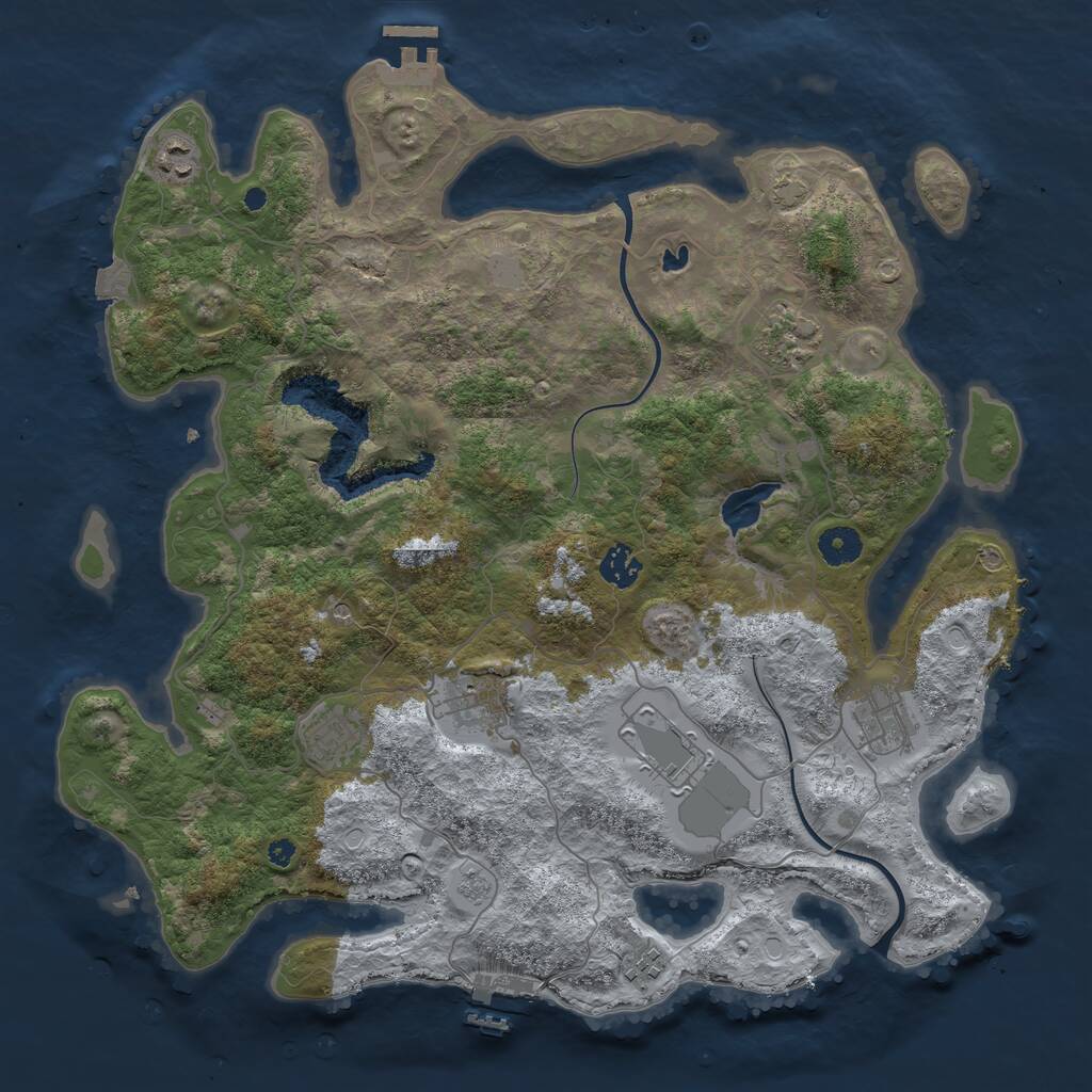 Rust Map: Procedural Map, Size: 4000, Seed: 7208146, 14 Monuments