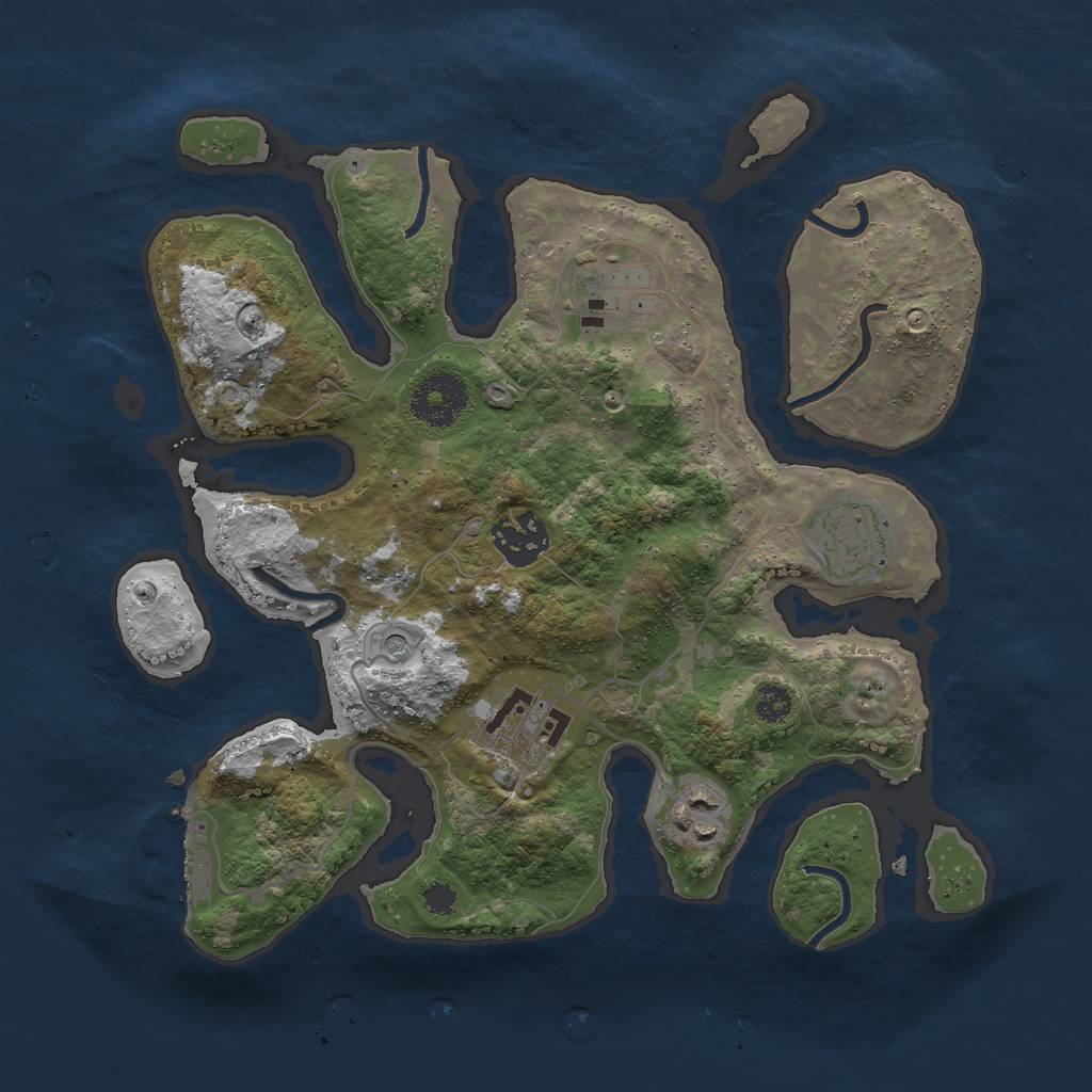 Rust Map: Procedural Map, Size: 3000, Seed: 861, 9 Monuments