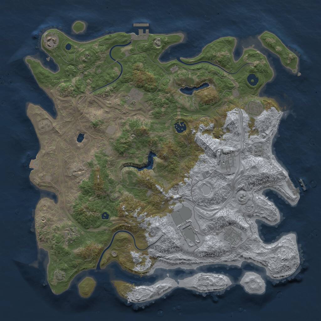 Rust Map: Procedural Map, Size: 4250, Seed: 36857, 15 Monuments