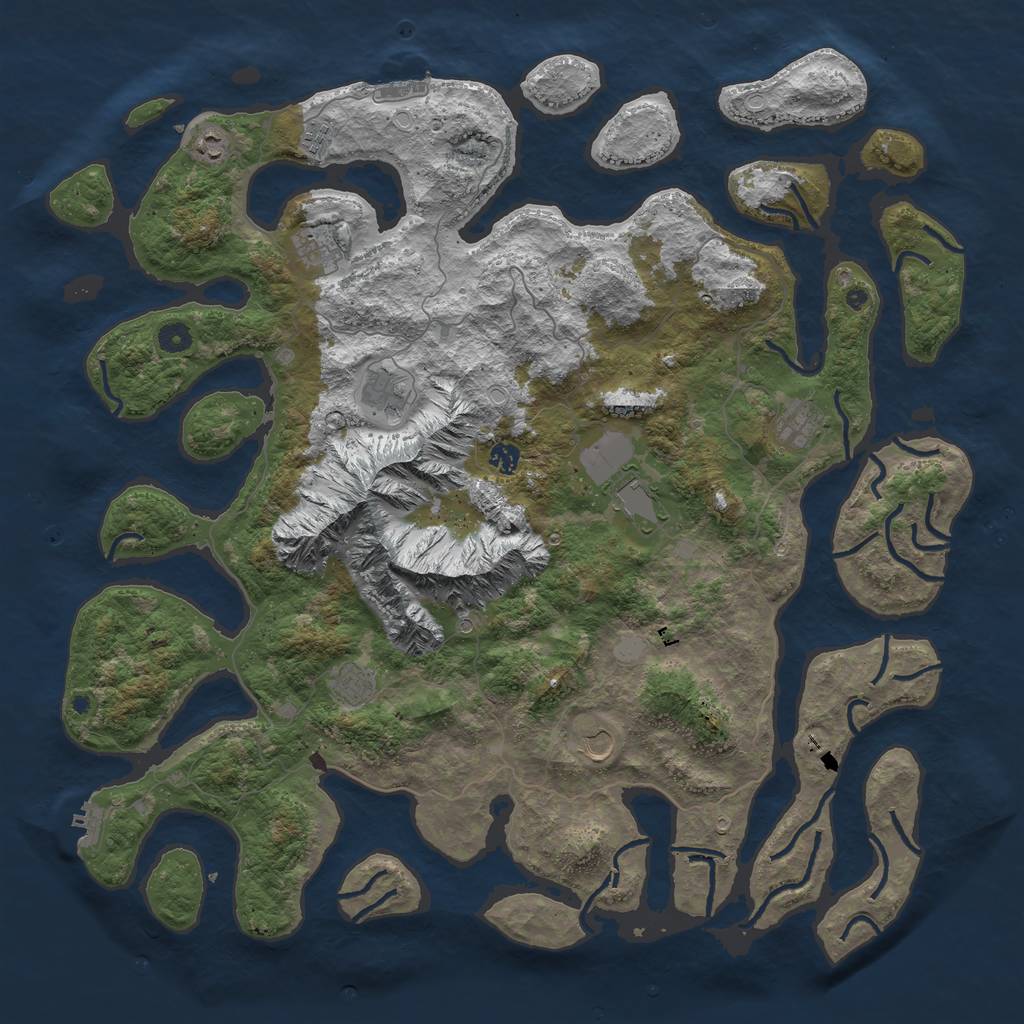 Rust Map: Procedural Map, Size: 5000, Seed: 168409, 17 Monuments