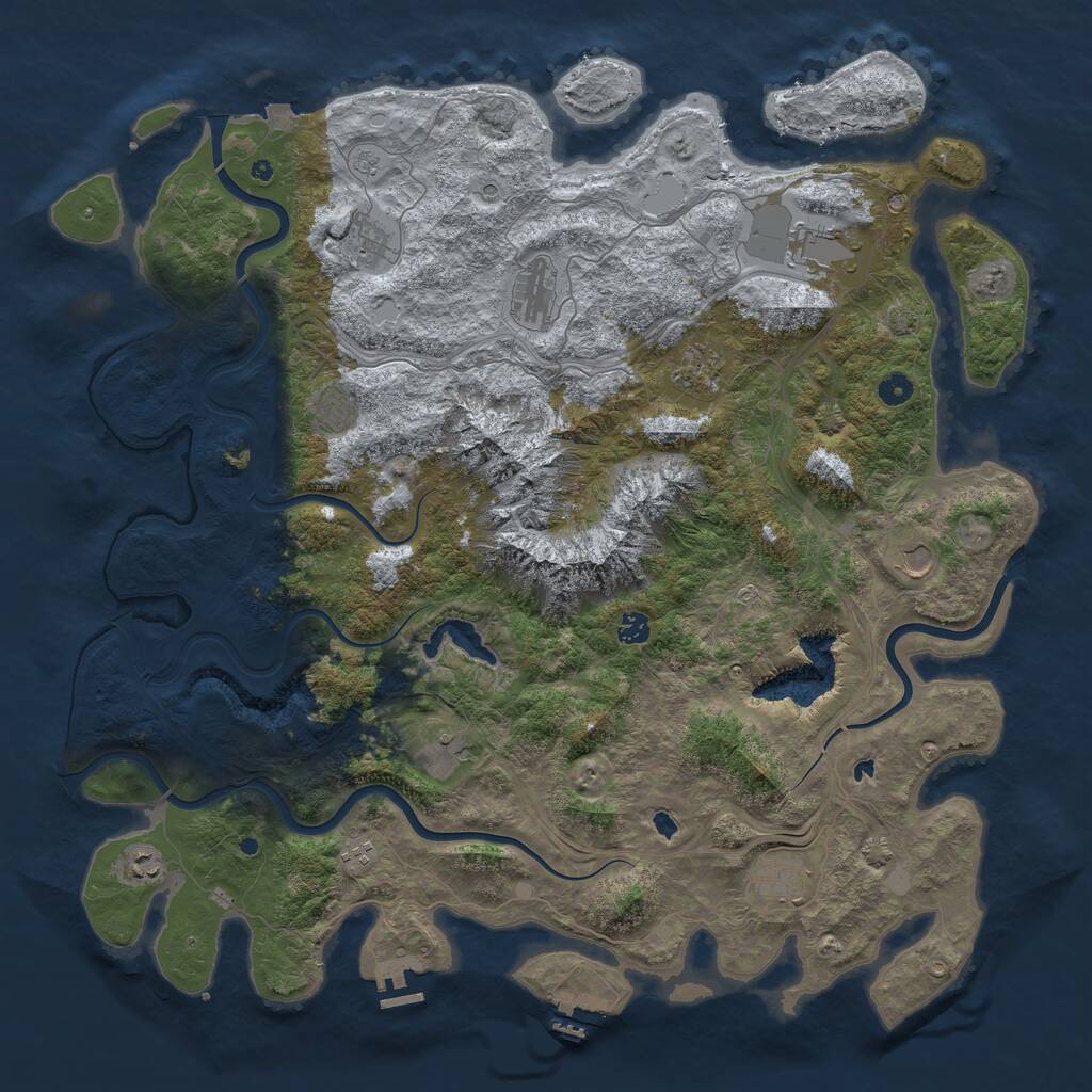 Rust Map: Procedural Map, Size: 5000, Seed: 168409, 17 Monuments