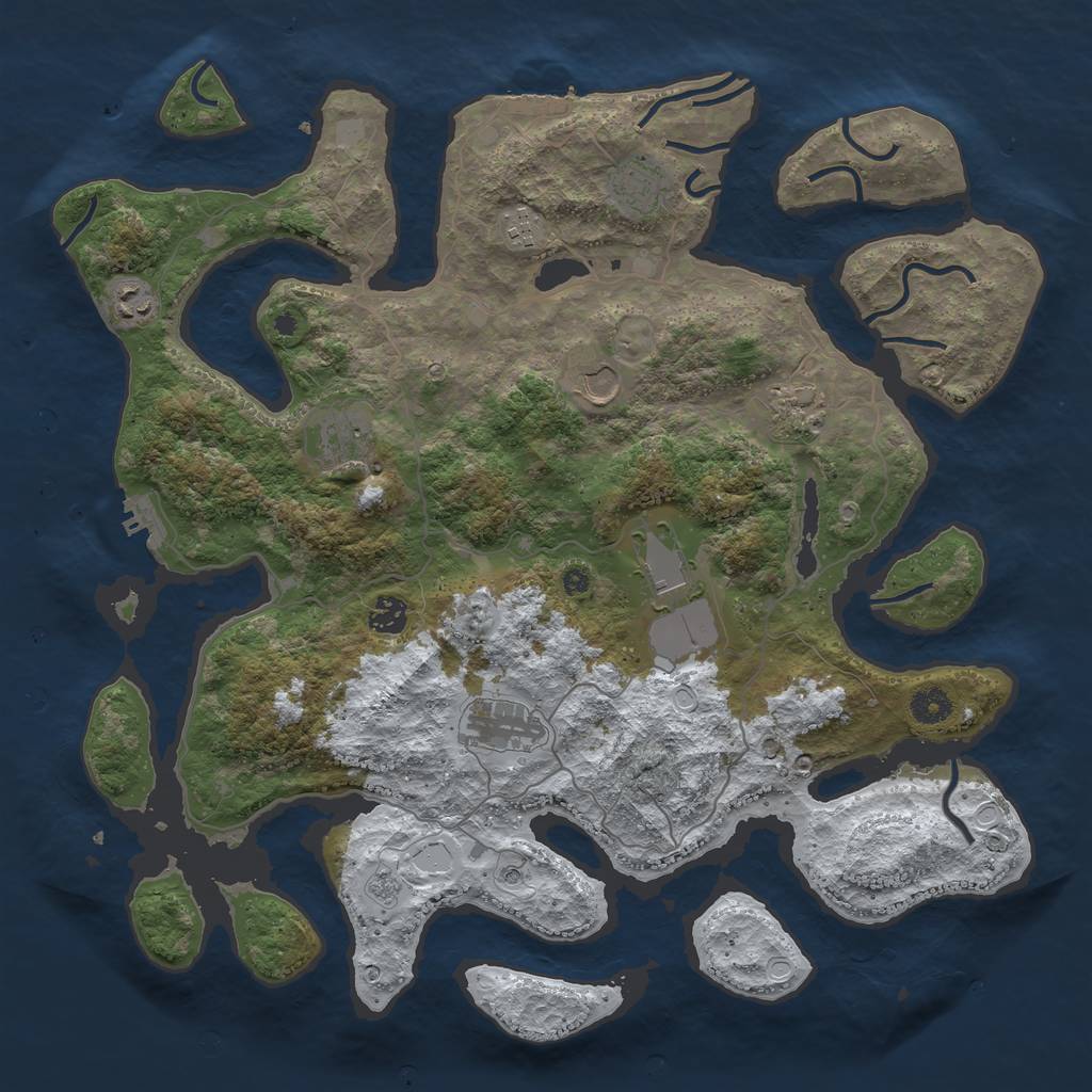 Rust Map: Procedural Map, Size: 4200, Seed: 110100, 18 Monuments