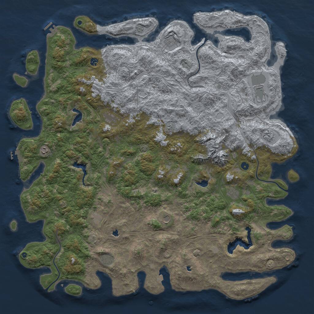 Rust Map: Procedural Map, Size: 6000, Seed: 10910760, 17 Monuments