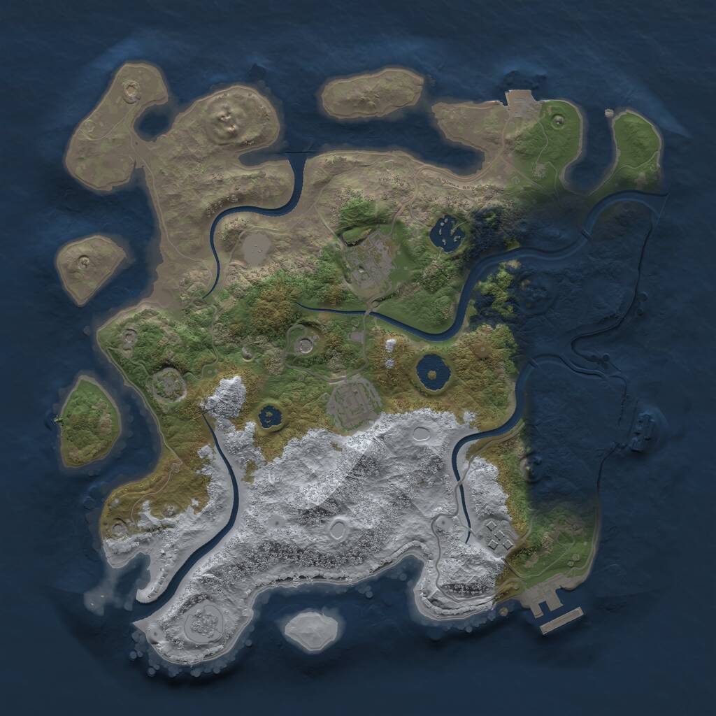 Rust Map: Procedural Map, Size: 3200, Seed: 188, 10 Monuments