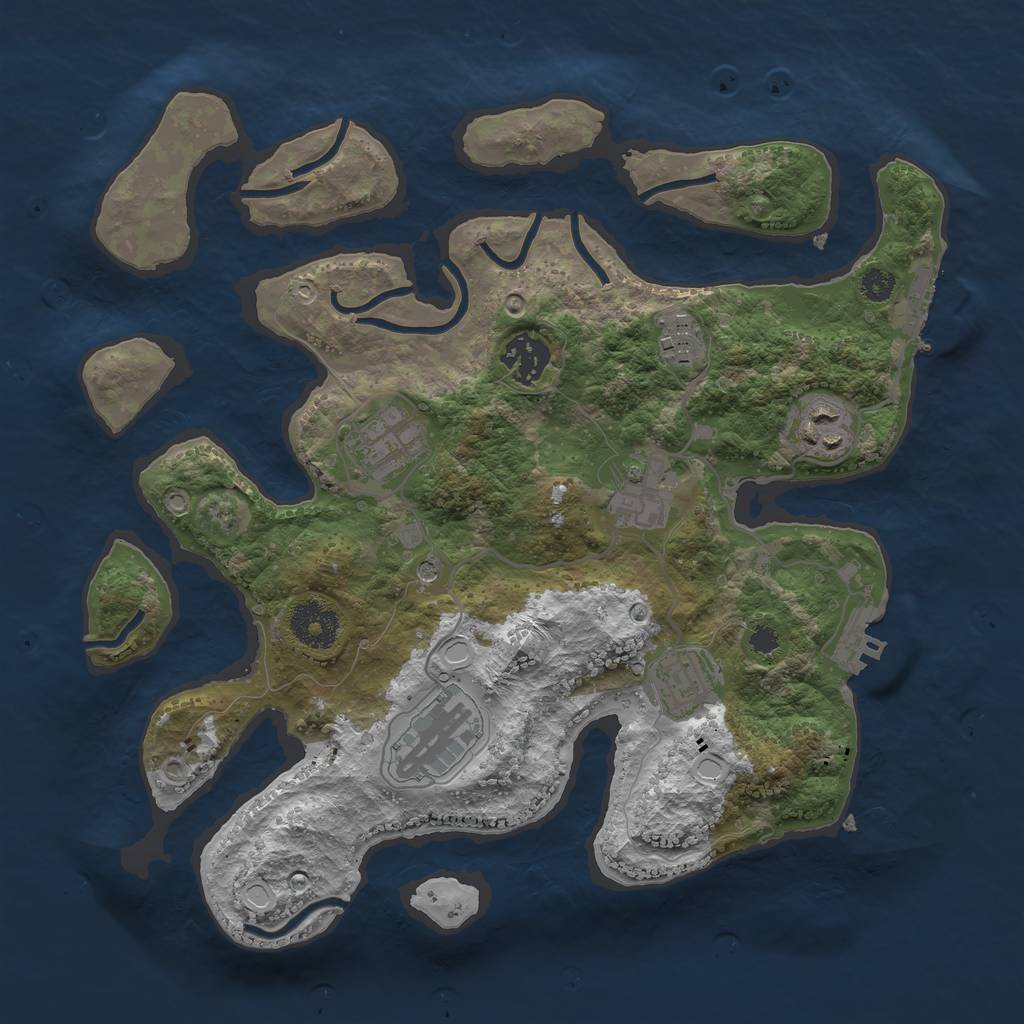 Rust Map: Procedural Map, Size: 3200, Seed: 188, 15 Monuments