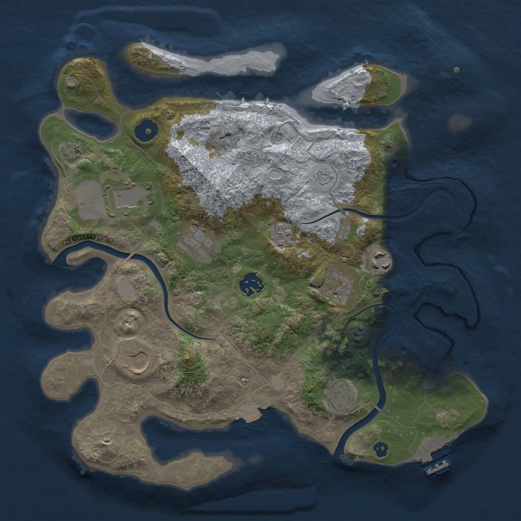 Rust Map: Procedural Map, Size: 3500, Seed: 357731, 13 Monuments