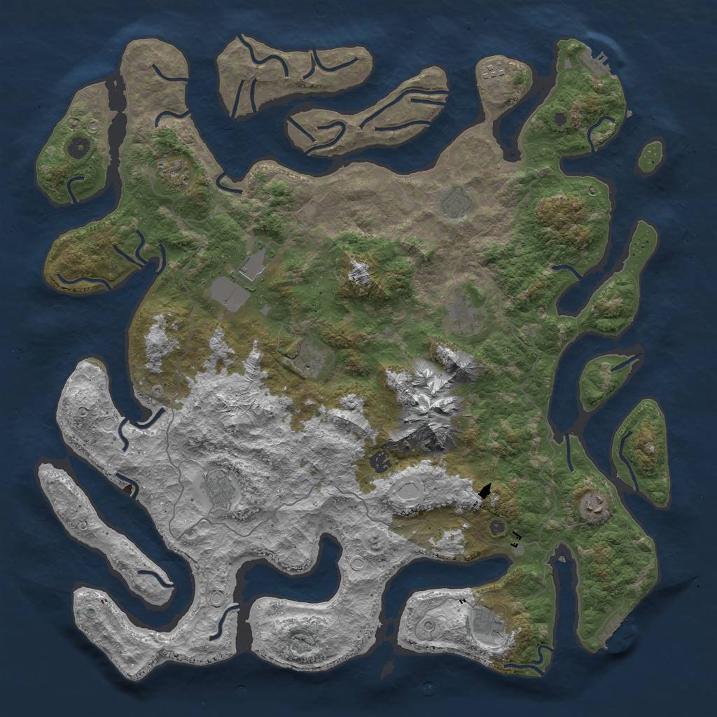 Rust Map: Procedural Map, Size: 5000, Seed: 56141925, 18 Monuments