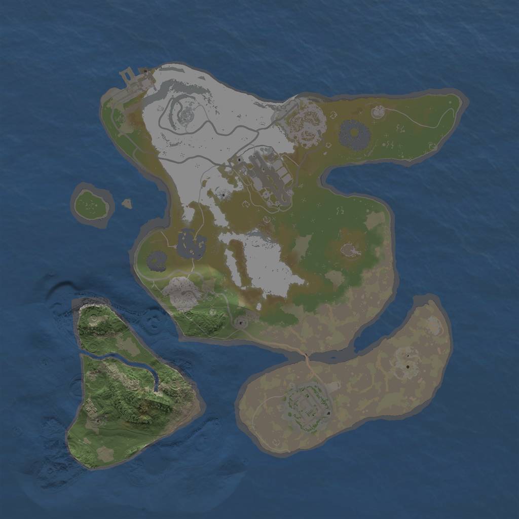 Rust Map: Procedural Map, Size: 2500, Seed: 12323, 9 Monuments