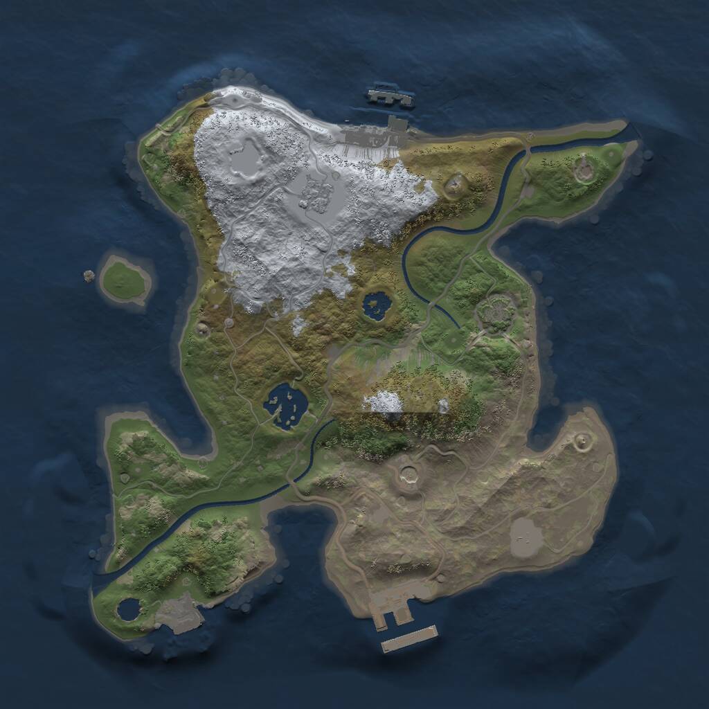Rust Map: Procedural Map, Size: 2500, Seed: 12323, 7 Monuments