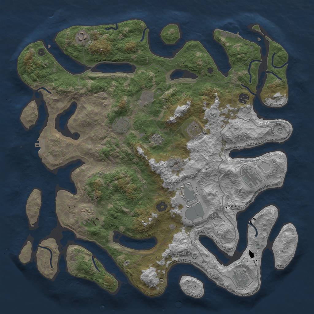 Rust Map: Procedural Map, Size: 4500, Seed: 352, 18 Monuments