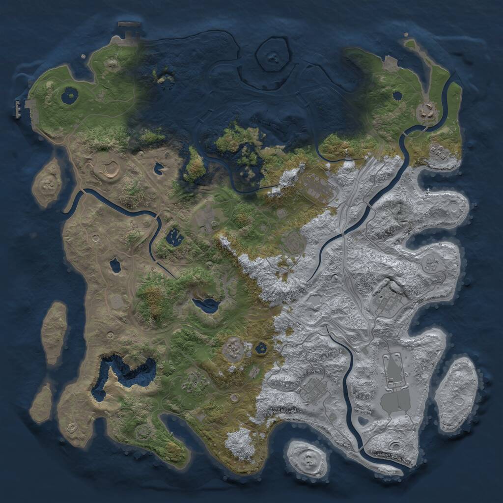 Rust Map: Procedural Map, Size: 4500, Seed: 352, 17 Monuments