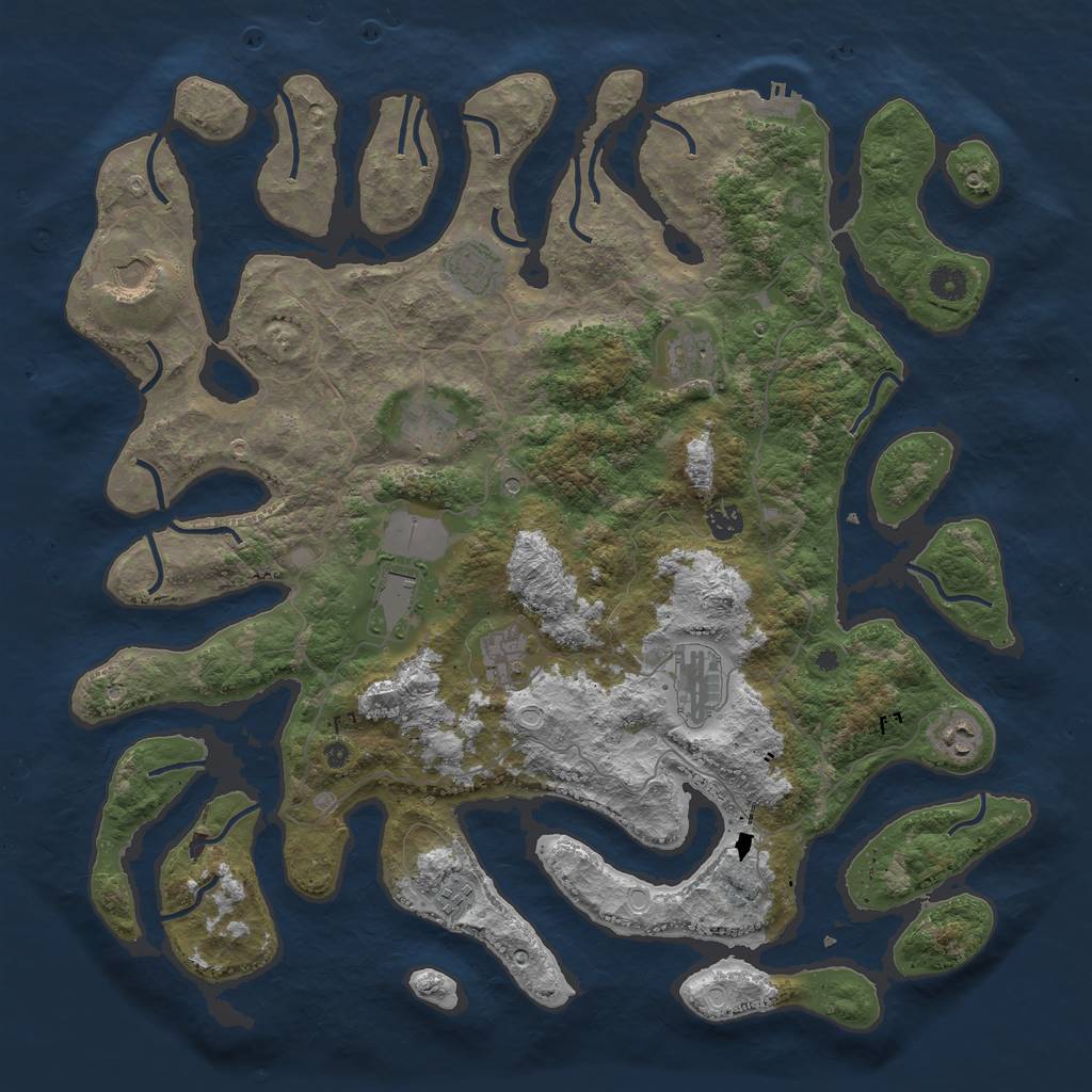 Rust Map: Procedural Map, Size: 4500, Seed: 795638, 20 Monuments