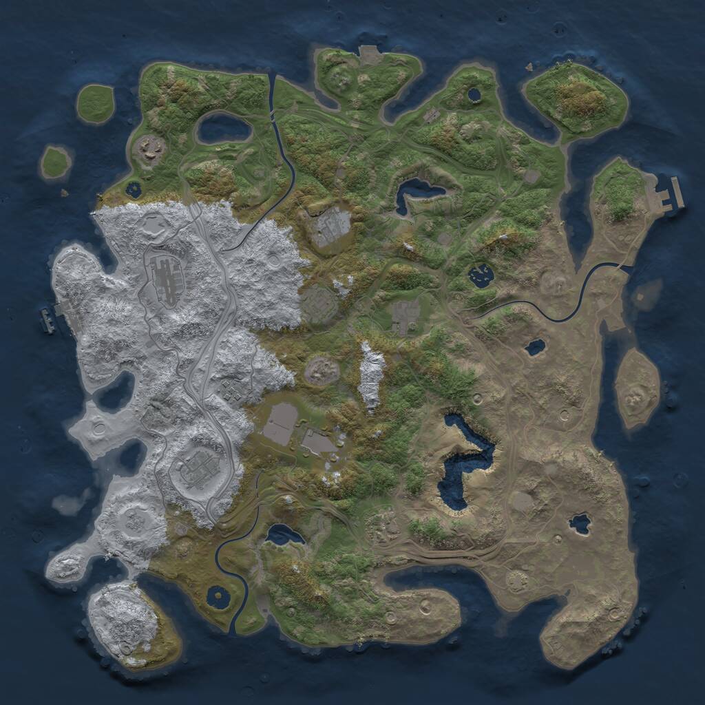 Rust Map: Procedural Map, Size: 4500, Seed: 78923101, 16 Monuments