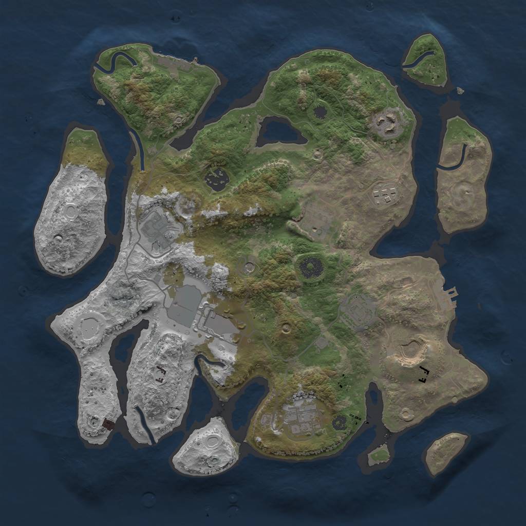 Rust Map: Procedural Map, Size: 3500, Seed: 334, 17 Monuments