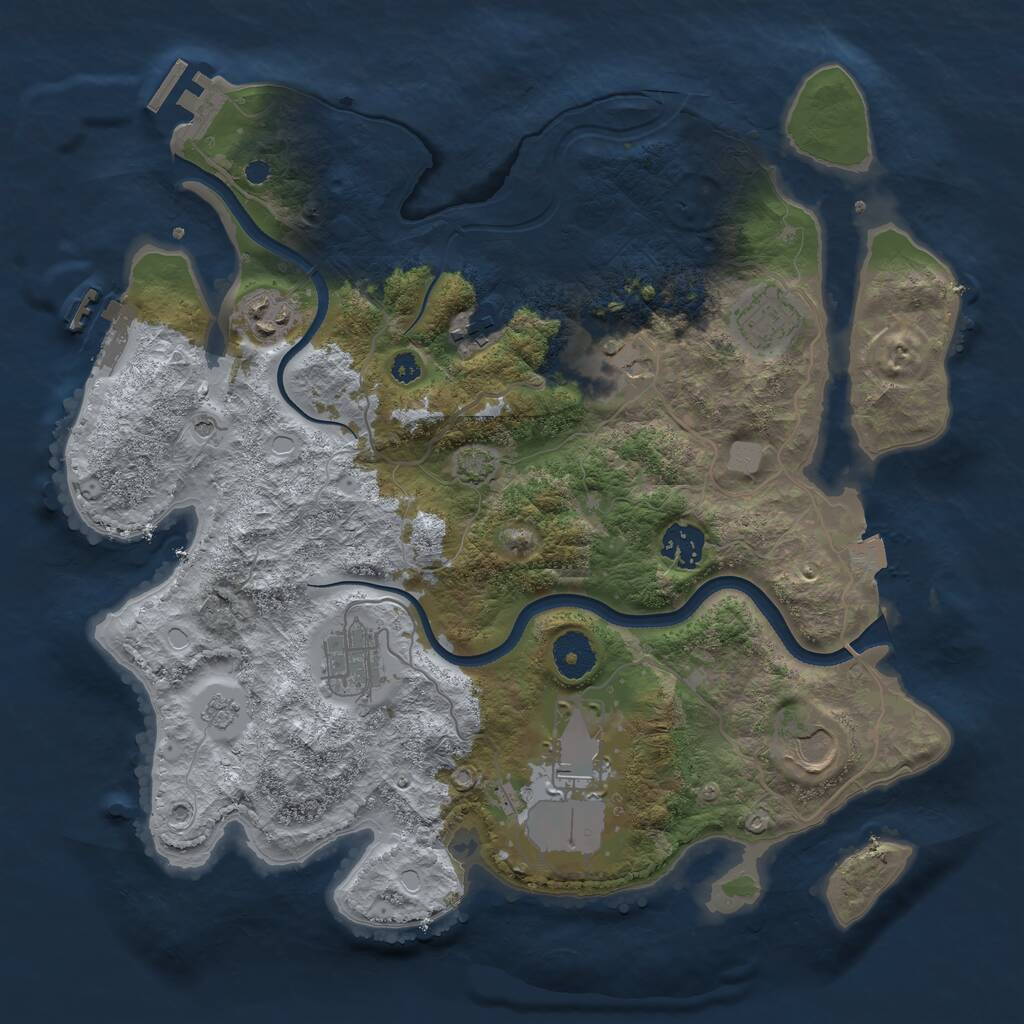 Rust Map: Procedural Map, Size: 3500, Seed: 334, 14 Monuments