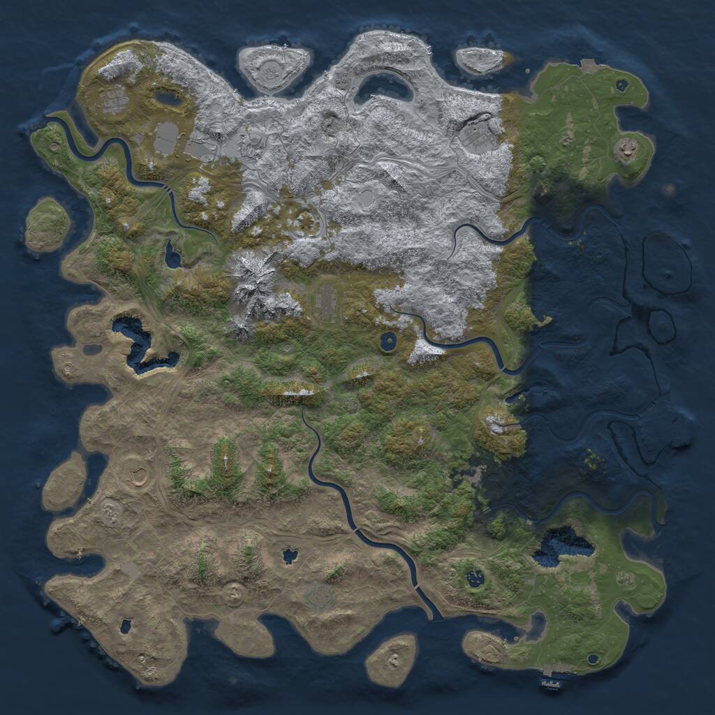 Rust Map: Procedural Map, Size: 6000, Seed: 7052021, 17 Monuments