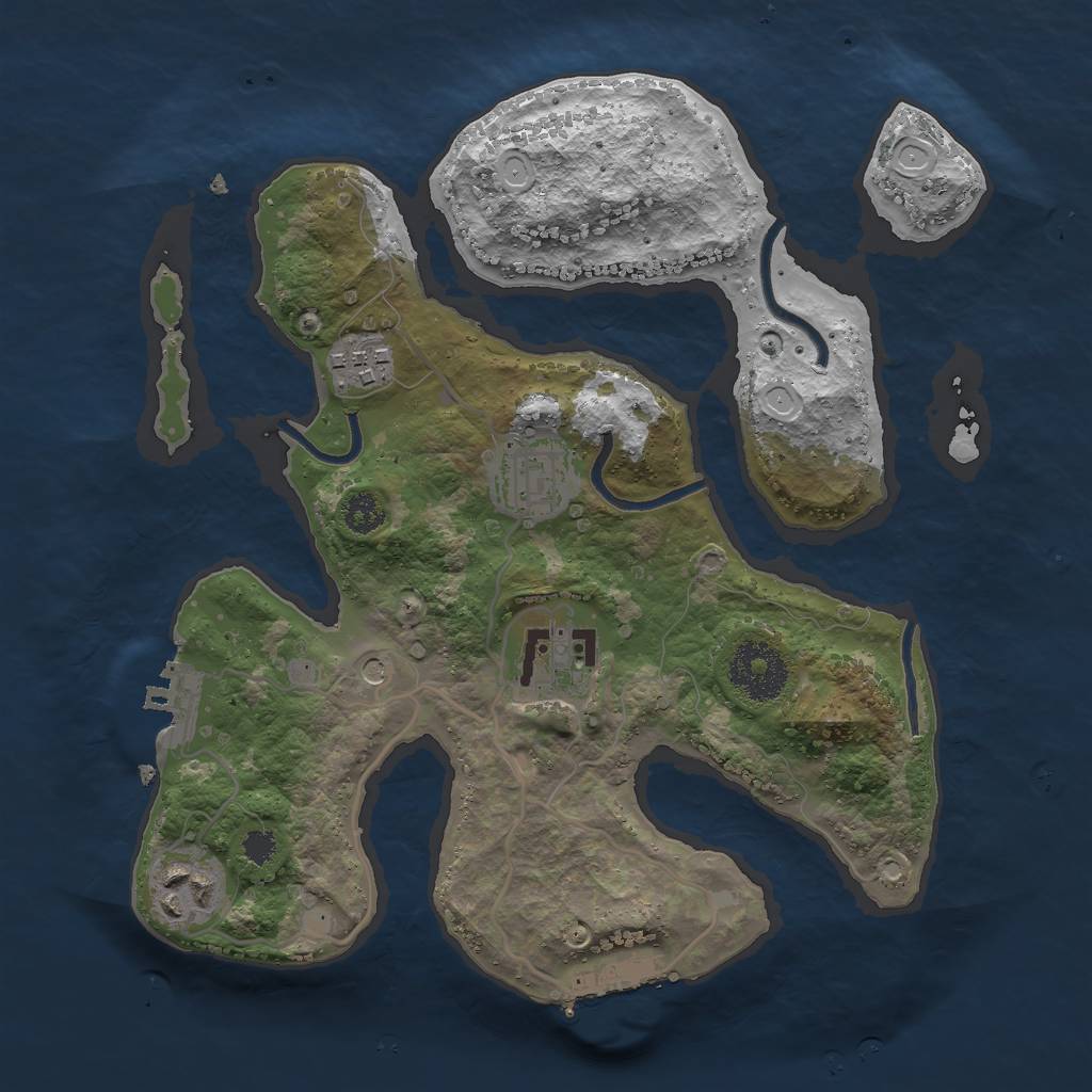 Rust Map: Procedural Map, Size: 2800, Seed: 92, 12 Monuments