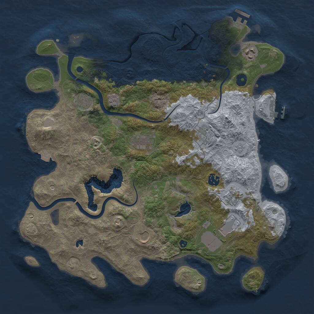 Rust Map: Procedural Map, Size: 4000, Seed: 23072, 15 Monuments