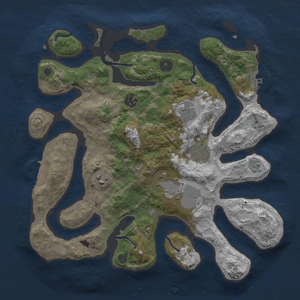 Rust Map: Procedural Map, Size: 3500, Seed: 87144, 17 Monuments