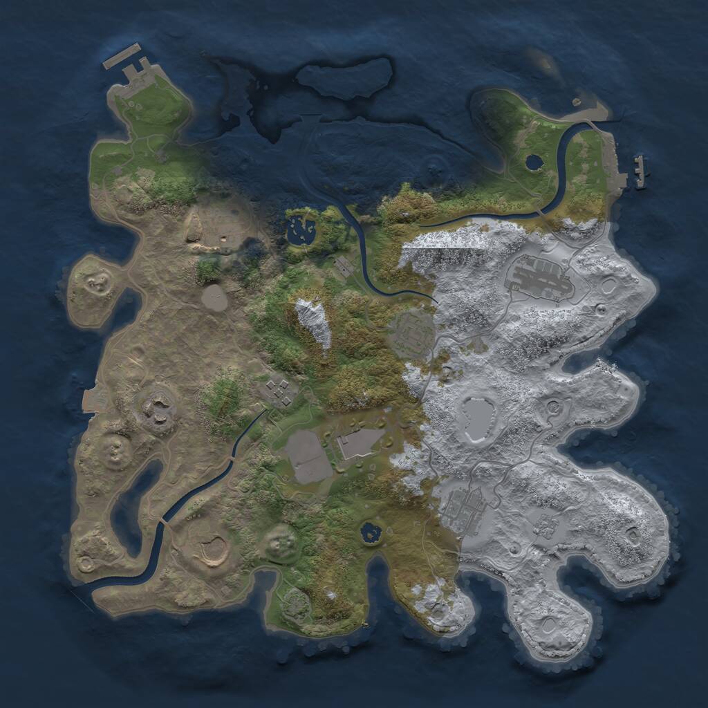 Rust Map: Procedural Map, Size: 3500, Seed: 87144, 15 Monuments