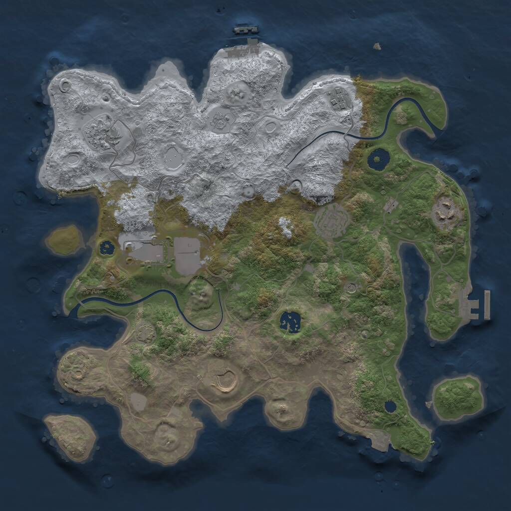 Rust Map: Procedural Map, Size: 3500, Seed: 453163423, 13 Monuments