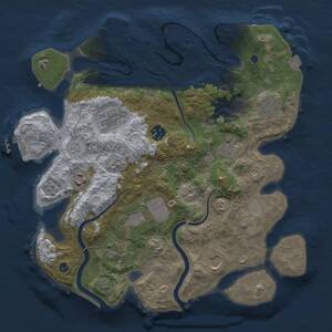 Thumbnail Rust Map: Procedural Map, Size: 3500, Seed: 394546, 15 Monuments