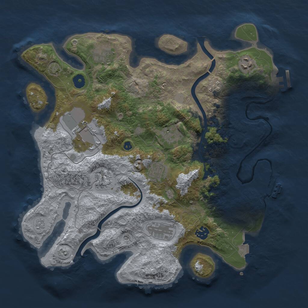 Rust Map: Procedural Map, Size: 3600, Seed: 87986995, 15 Monuments