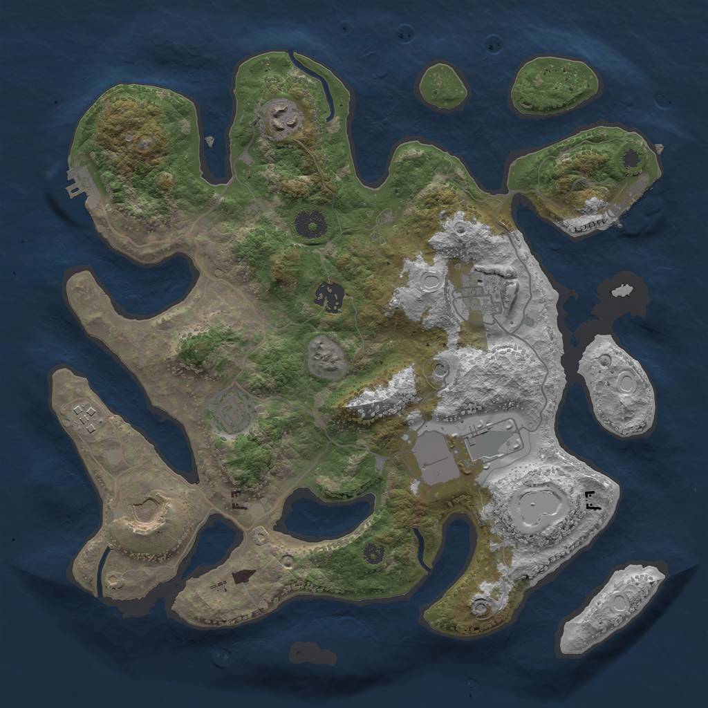 Rust Map: Procedural Map, Size: 3500, Seed: 904823, 15 Monuments