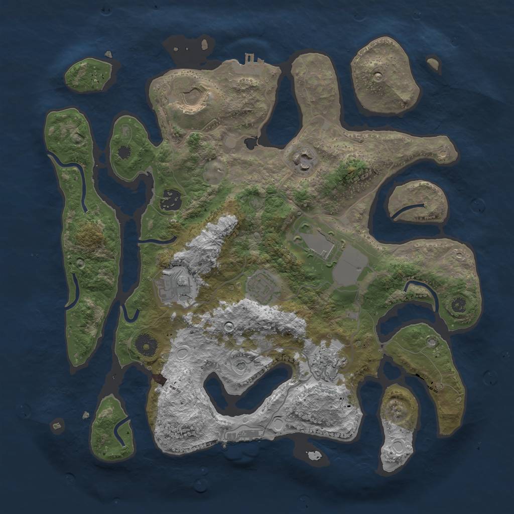 Rust Map: Procedural Map, Size: 3500, Seed: 653460, 15 Monuments