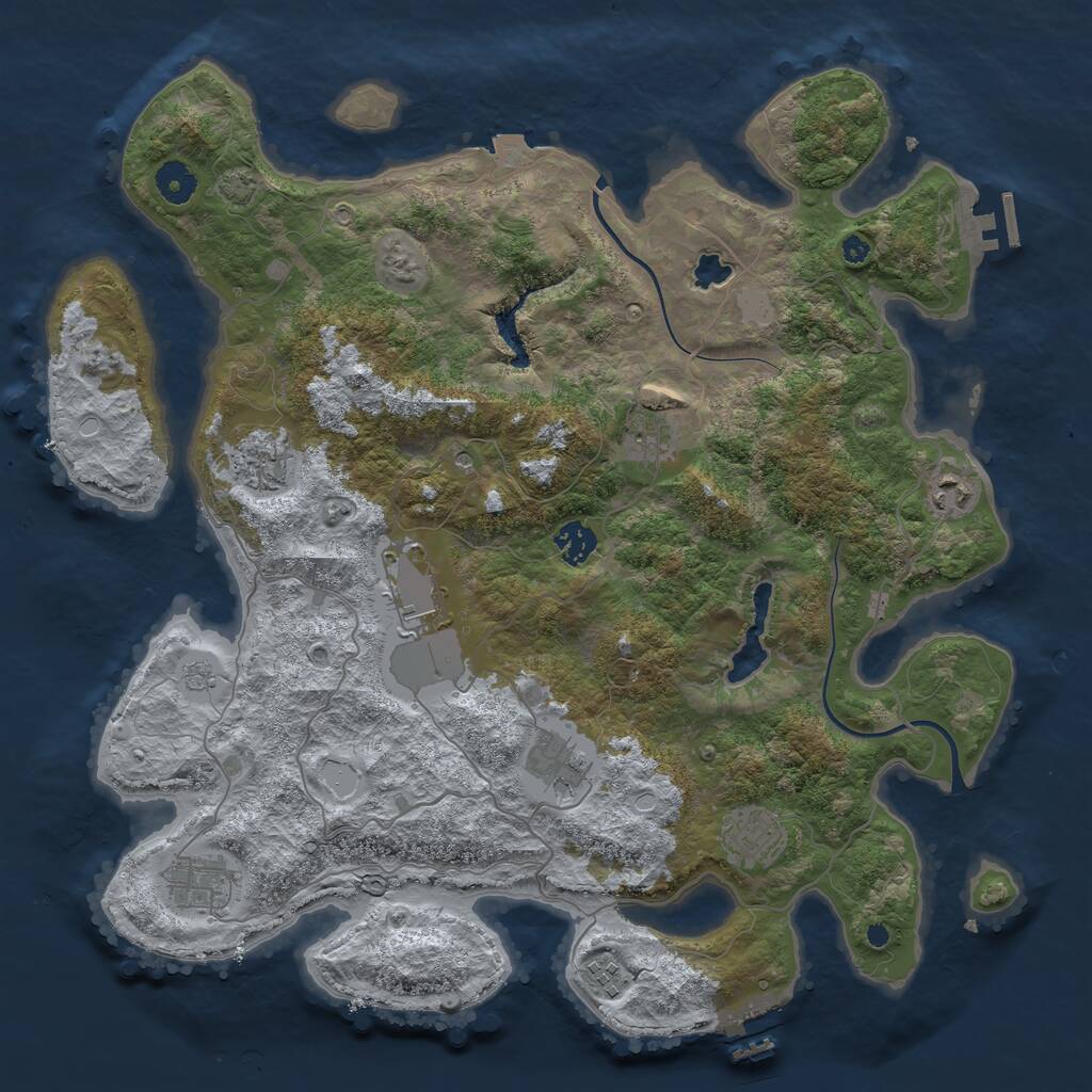 Rust Map: Procedural Map, Size: 4000, Seed: 247303117, 15 Monuments