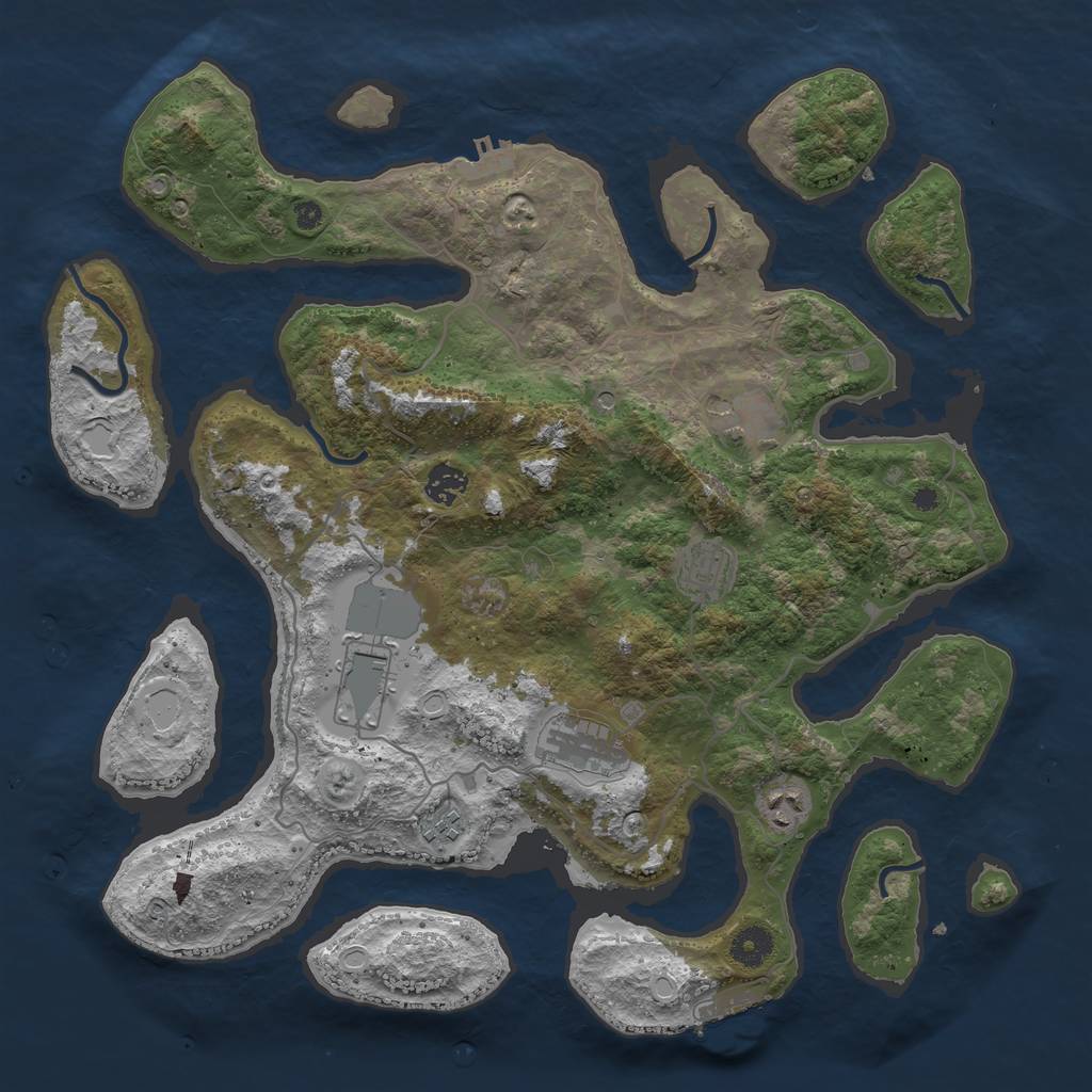 Rust Map: Procedural Map, Size: 4000, Seed: 247303117, 15 Monuments