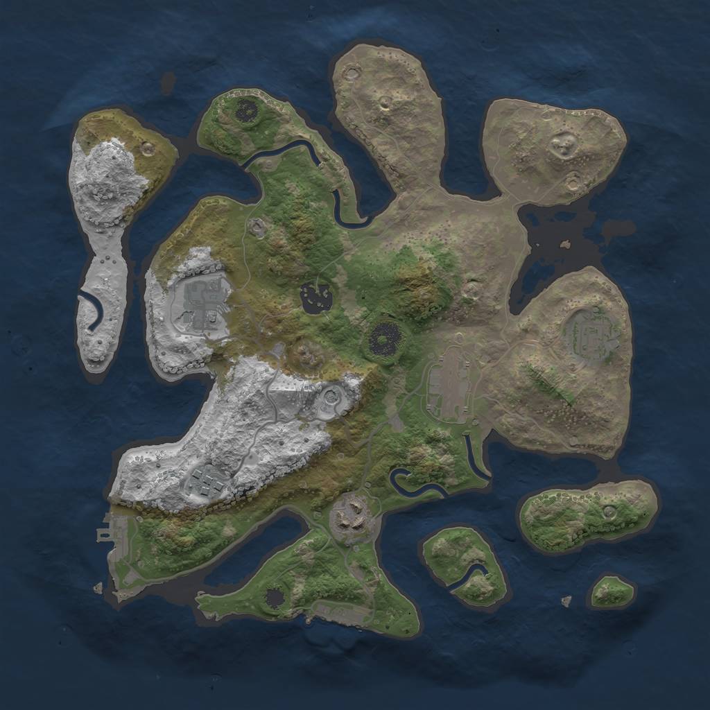 Rust Map: Procedural Map, Size: 3200, Seed: 756982452, 11 Monuments