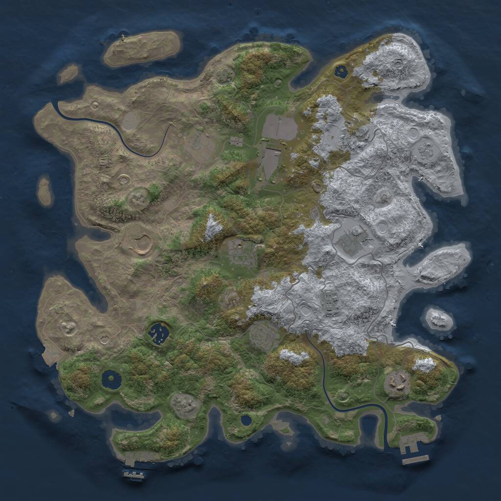 Rust Map: Procedural Map, Size: 3800, Seed: 152980788, 16 Monuments