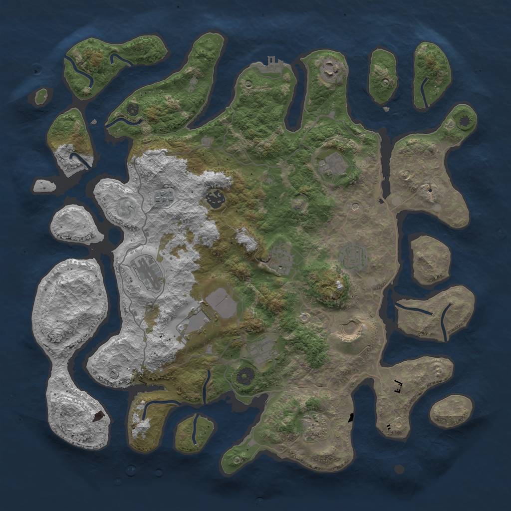 Rust Map: Procedural Map, Size: 4300, Seed: 591436435, 15 Monuments