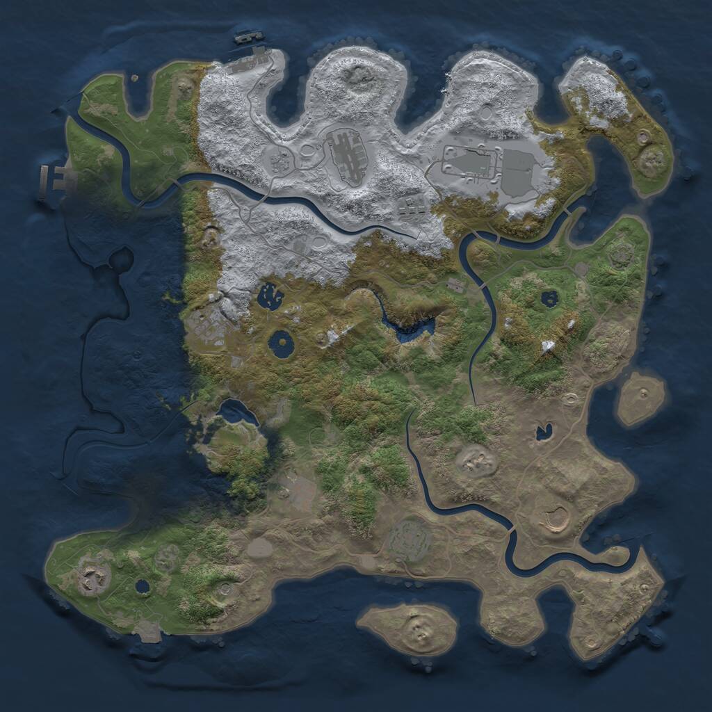 Rust Map: Procedural Map, Size: 4096, Seed: 120705, 15 Monuments