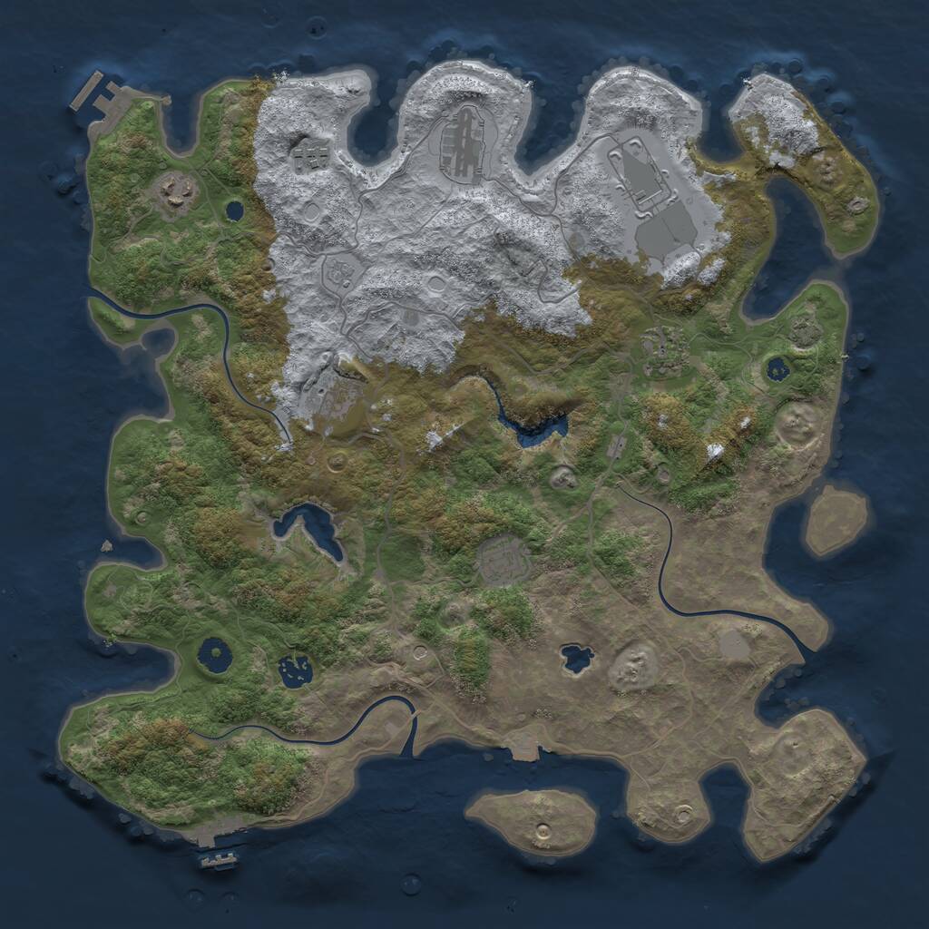 Rust Map: Procedural Map, Size: 4096, Seed: 120705, 14 Monuments