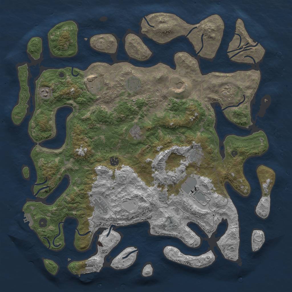 Rust Map: Procedural Map, Size: 4800, Seed: 9989776, 19 Monuments