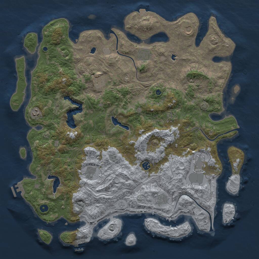 Rust Map: Procedural Map, Size: 4800, Seed: 9989776, 16 Monuments