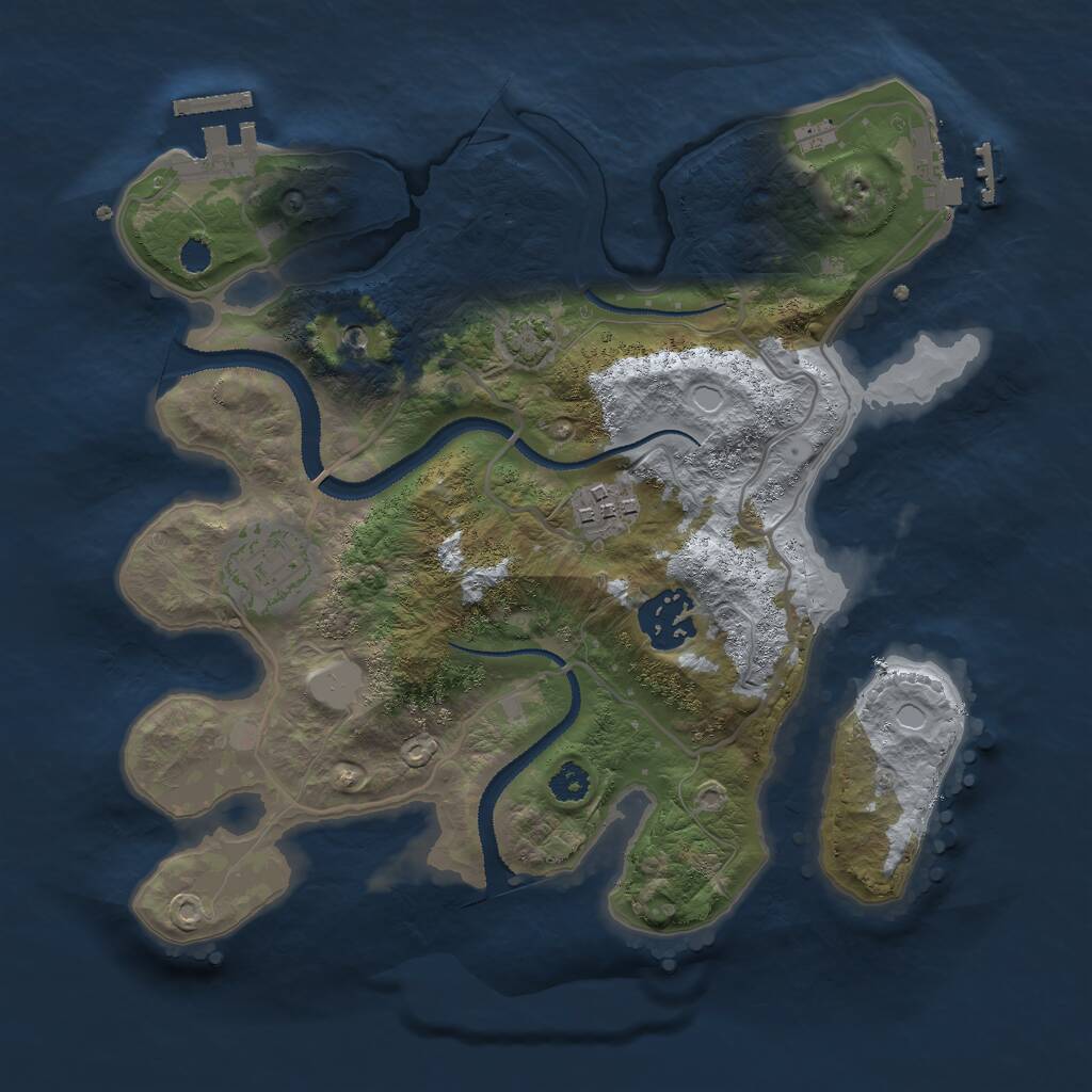 Rust Map: Procedural Map, Size: 2800, Seed: 1556445000, 8 Monuments