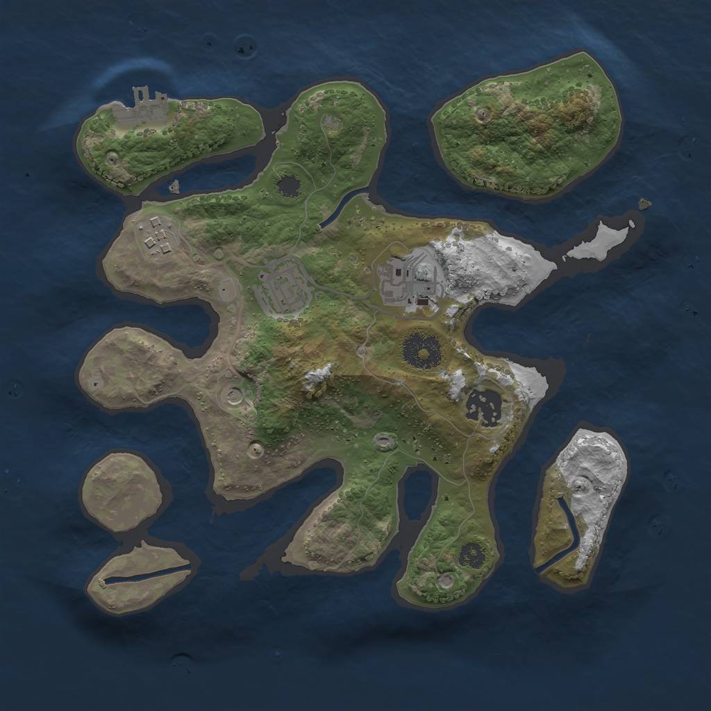 Rust Map: Procedural Map, Size: 2800, Seed: 1556445000, 8 Monuments