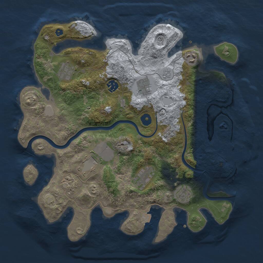 Rust Map: Procedural Map, Size: 3500, Seed: 618319, 14 Monuments