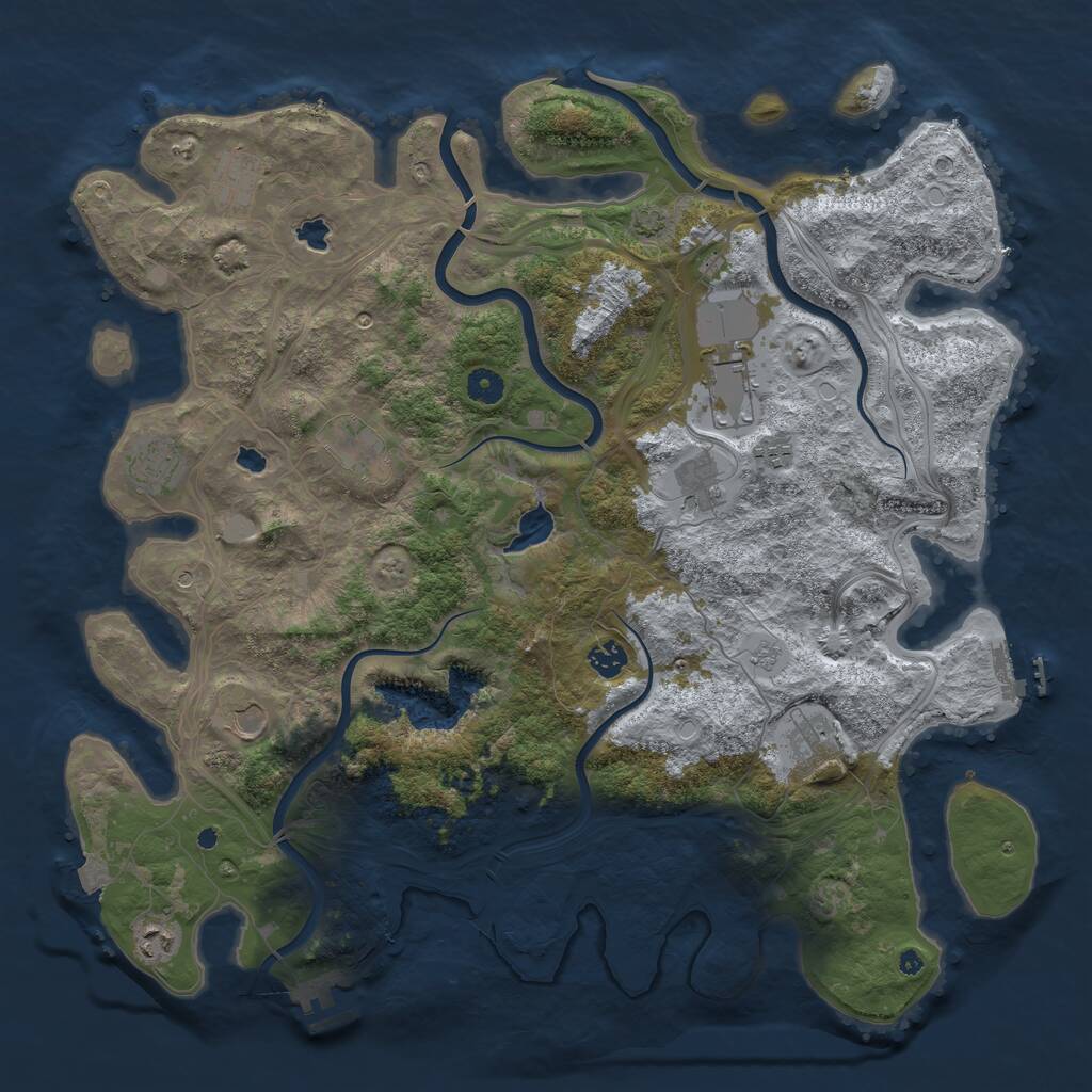 Rust Map: Procedural Map, Size: 4500, Seed: 9644124, 16 Monuments