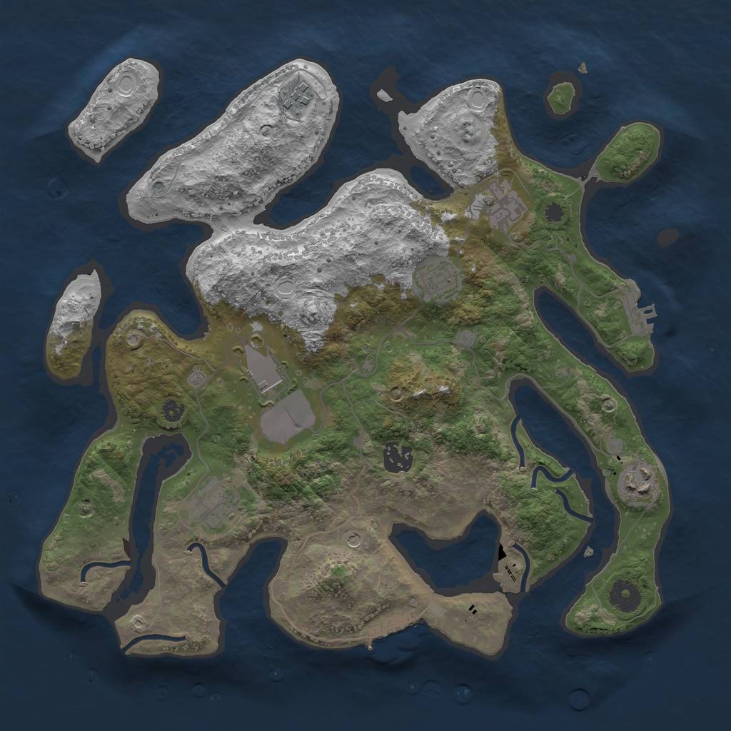 Rust Map: Procedural Map, Size: 3500, Seed: 174312, 15 Monuments