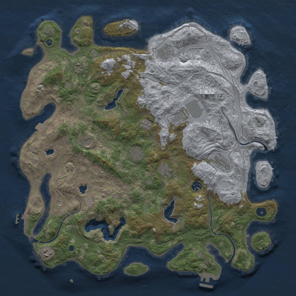 Rust Map: Procedural Map, Size: 4500, Seed: 755559, 16 Monuments