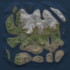 Thumbnail Rust Map: Procedural Map, Size: 3500, Seed: 1267001908, 17 Monuments