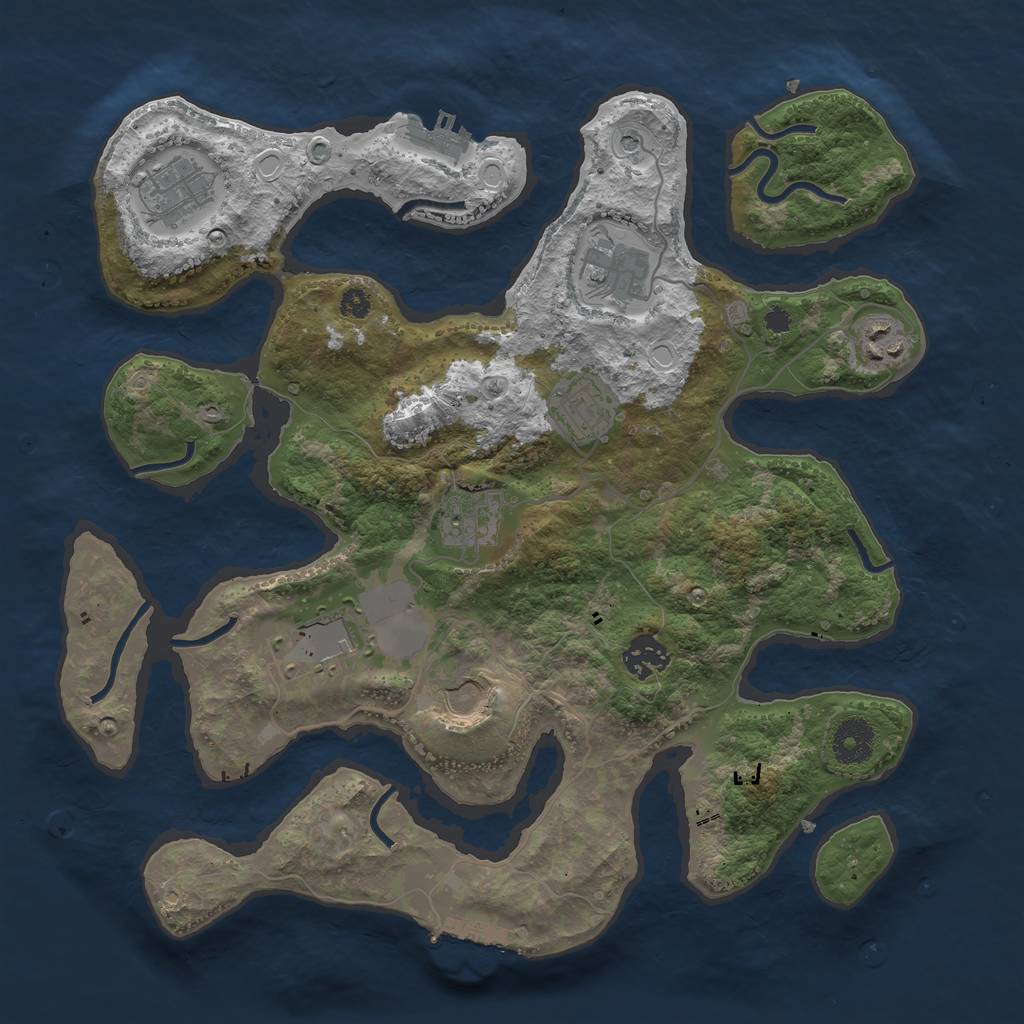 Rust Map: Procedural Map, Size: 3500, Seed: 5959, 16 Monuments