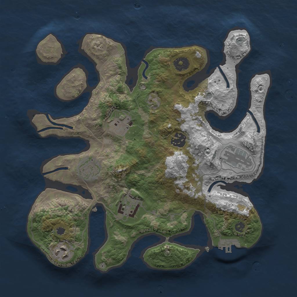 Rust Map: Procedural Map, Size: 3000, Seed: 1427102930, 9 Monuments