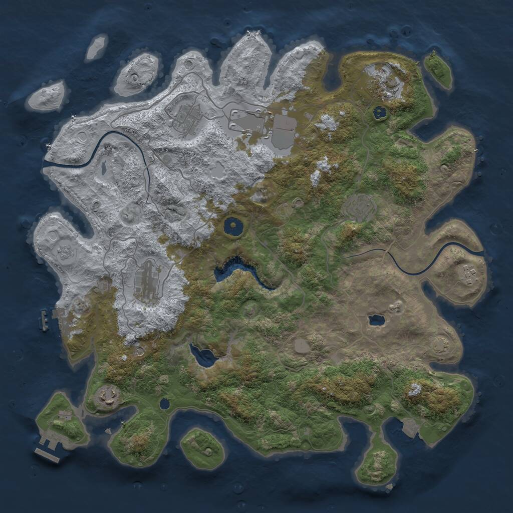 Rust Map: Procedural Map, Size: 4000, Seed: 67417691, 13 Monuments