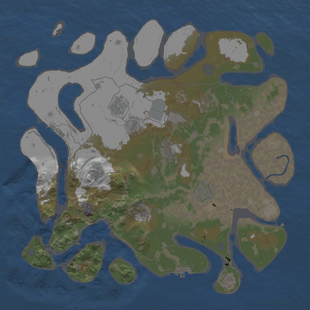 Rust Map: Procedural Map, Size: 4000, Seed: 67417691, 15 Monuments